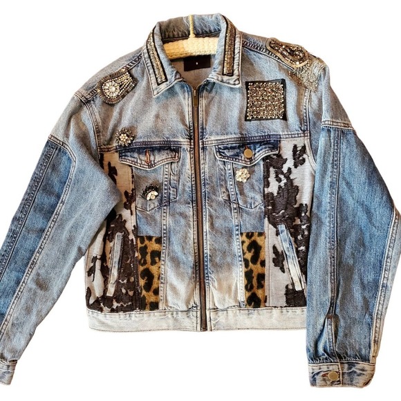 Desigual Women's Patchwork Denim Trucker Jacket Size S - Picture 13 of 13